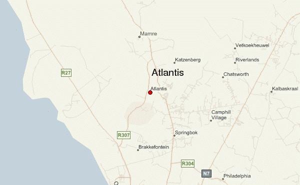 kort af atlantis Höfðaborg