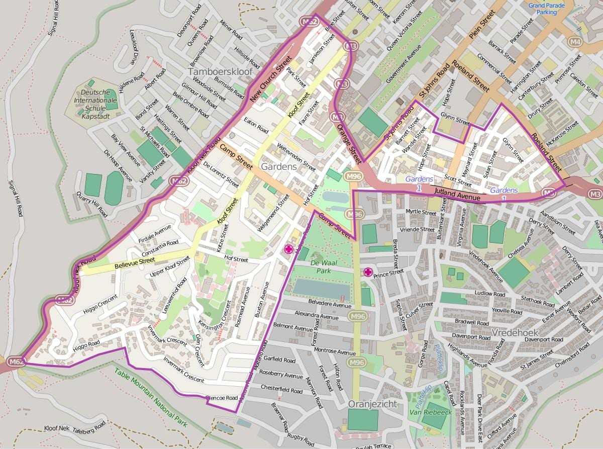 kort af cape town Höfðaborg