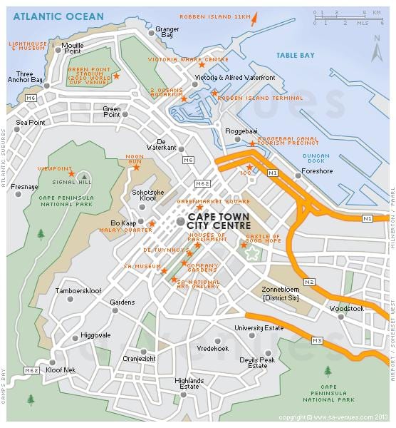 kort af century city í Höfðaborg