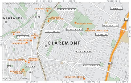 kort claremont Höfðaborg