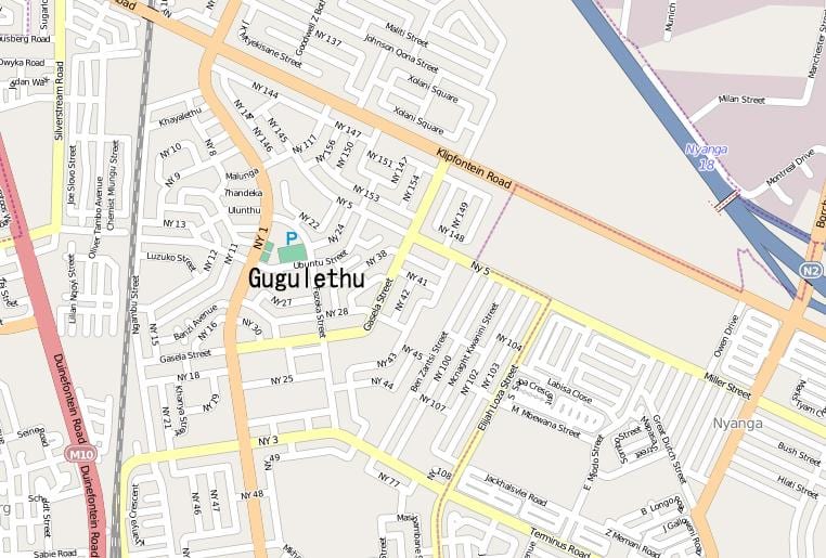 kort af gugulethu Höfðaborg