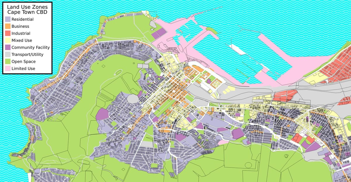 viðskiptahverfi Höfðaborg kort