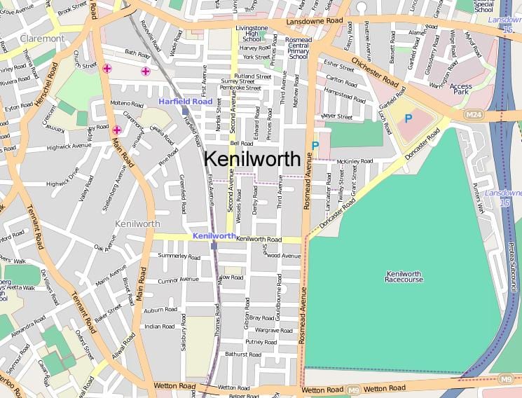 kort af kenilworth Höfðaborg