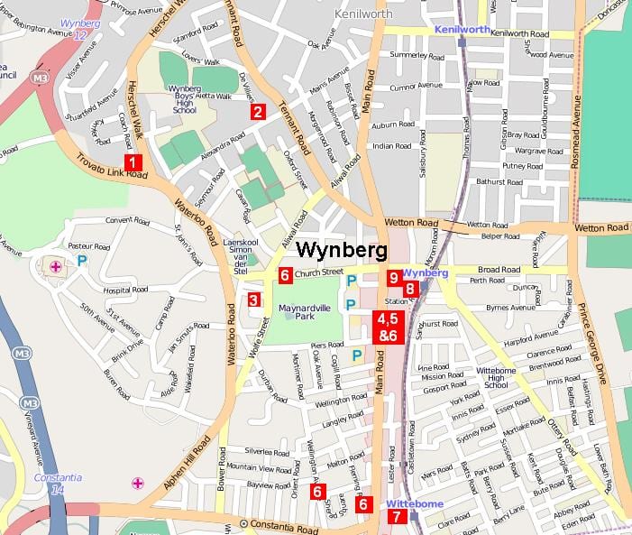  kort af wynberg Höfðaborg